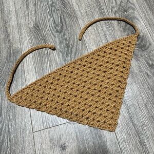 Handcrafted Brown Crochet Hair Bandana